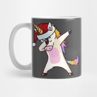 Dabbing Unicorn Shirt Hip Hop Dab Santa Hat Christmas Shirt II Mug